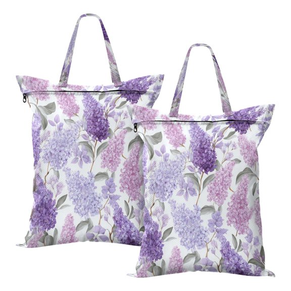 Wobogo Lavender Travel Laundry Bag Dirty Clothes Organizer Top Handle Strap Design Suitable for Beach Camping Dormitory Bathrooms