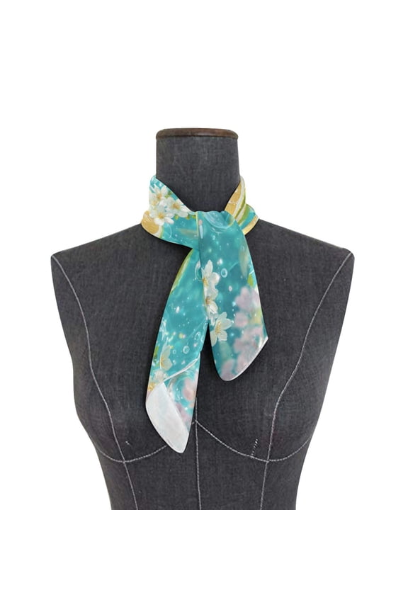 Wobogo Lemon Slice Square Scarf 23.62 x 23.62 In Lightweight Polyester Silk-Feel Neck Scarf for Women Fashion Head Scarf Hair Wrap Bandana