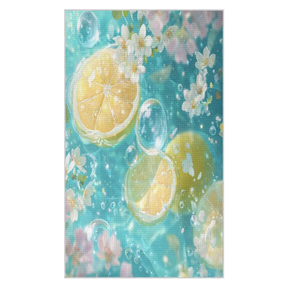 Wobogo Lemon Slice Waffle Weave Kitchen Towels 1 Pack Absorbent Microfiber Dish Towels Quick Dry Cleaning Cloth
