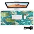 thumbnail image 1 of Wobogo Lemon White Flower Heated Mouse Pad Extra-Large Desk Mat With 3 Heating Levels and 3-hour Auto Shut-Off Protection Ideal for Computer Keyboards Home Office Hand-warming Essential 31.5in × 13in, 1 of 9