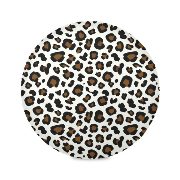 Wobogo Leopard Spots Round Placemats Set of 1 Heat Resistant Washable Kitchen Table Decorations 15.4in