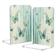 thumbnail image 1 of Wobogo Light Green Butterfly Acrylic Bookends Clear L-Shaped Book Holder with Non-Slip Pads for Books Files Magazines CD DVD 5.4×4.1×8.1in, 1 of 6