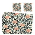 thumbnail image 1 of Wobogo Light Pink Vintage Rose Placemats Coasters Set of 2 Heat-resistant Non-slip Easy to Clean Square Dinner Plate Mat, 1 of 8
