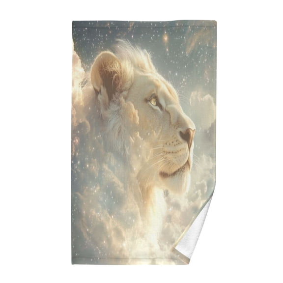 Wobogo Lion in The Clouds Pattern Face Towel Soft Breathable Cotton Towel Set for Bathroom Kitchen Hotel Spa Gift Decor