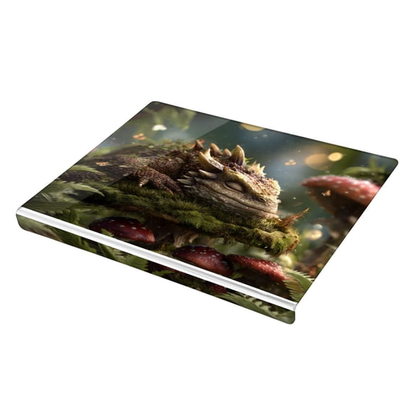 Wobogo Lizards Acrylic Cutting Board with Counter Lip 16.5"x13.4 Perfect for Bread Meat Veggies & More Great Kitchen Essential Gadgets & Decor