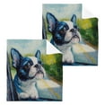thumbnail image 1 of Wobogo Lovely Boston Terrier Square Cotton Towel Set of 2 Soft and Skin-friendly with Good Absorbency 12×12in, 1 of 9
