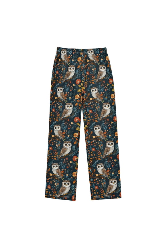 Wobogo Lovely Brown Owl Long Pajama Pants Bottoms Soft Sleepwear with Pockets
