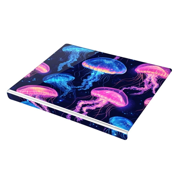 Wobogo Luminous Jellyfish Acrylic Cutting Board with Counter Lip 16.5"x13.4 Perfect for Bread Meat Veggies & More Great Kitchen Essential Gadgets & Decor