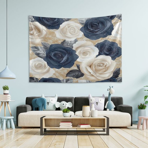 Wobogo Luxurious Floral Tapestry 80x60in Home Living Room Bedroom Wall Hanging Ornaments
