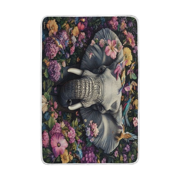 Wobogo Majestic Elephant Flannel Fleece Bed Blanket as Bedspread Coverlet Sofa Blankets (90x60in) Soft Lightweight Warm and Cozy