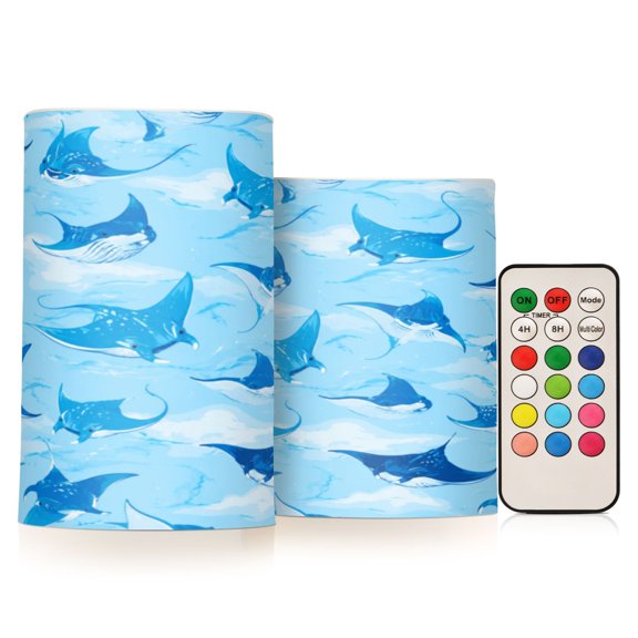Wobogo Manta Rays Combo Flameless Flickering Candle Light with Remote Control and Timer for Romantic Atmosphere
