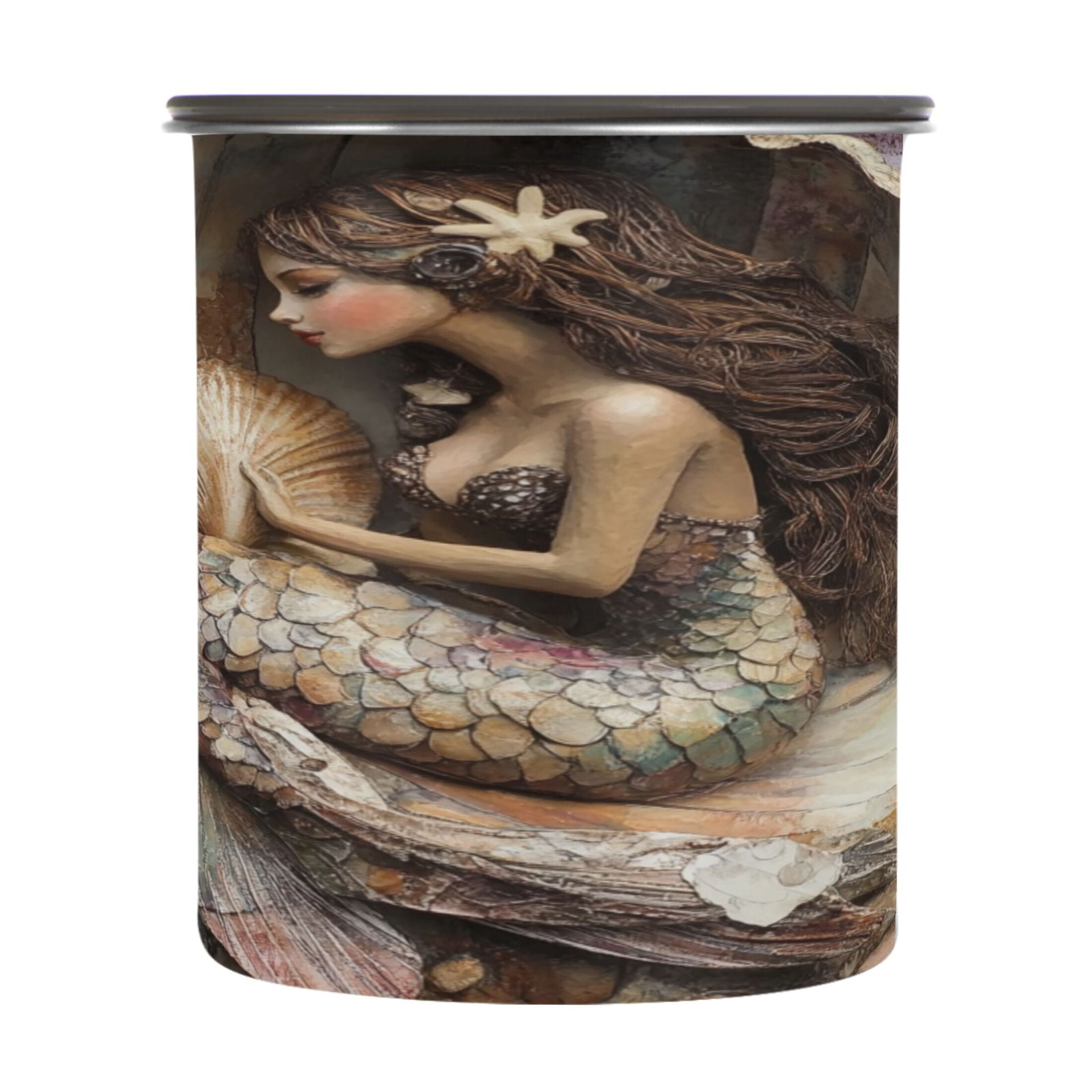 Mer Made Lids Wobogo Mermaid Inside The Shell Food Storage Jars 304 Food Grade ...