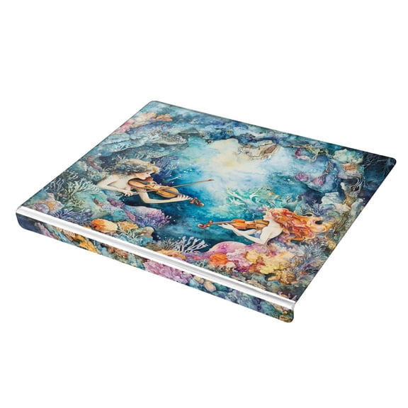 Wobogo The Mermaid Plays Music Acrylic Cutting Board with Counter Lip 16.5"x13.4 Perfect for Bread Meat Veggies & More Great Kitchen Essential Gadgets & Decor