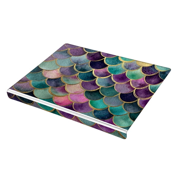 Wobogo Mermaid Scales Acrylic Cutting Board with Counter Lip 16.5"x13.4 Perfect for Bread Meat Veggies & More Great Kitchen Essential Gadgets & Decor