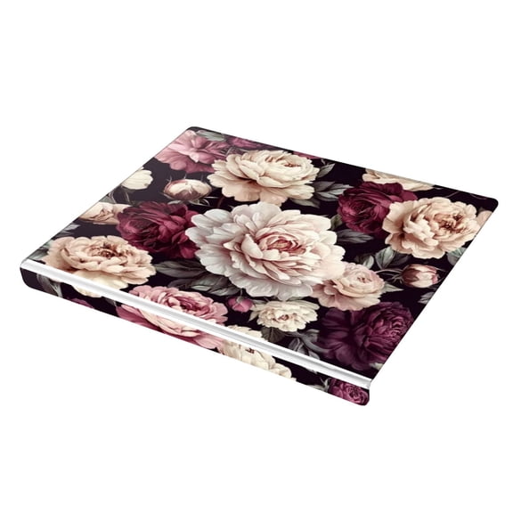 Wobogo Milk White Peony Acrylic Cutting Board with Counter Lip 16.5"x13.4 Perfect for Bread Meat Veggies & More Great Kitchen Essential Gadgets & Decor