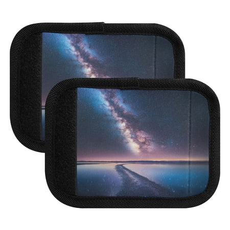 Wobogo Milky Way Galaxy Luggage Handle Wrap 2Pcs Suitcase Identifier Travel Accessories Affordable Durable Concealed Tag For Airport Leaf