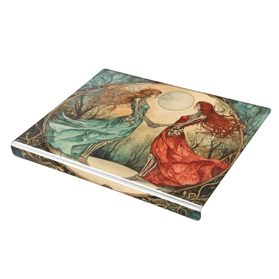 Wobogo Mirror Image Bone Lady Acrylic Cutting Board with Counter Lip 16.5"x13.4 Perfect for Bread Meat Veggies & More Great Kitchen Essential Gadgets & Decor