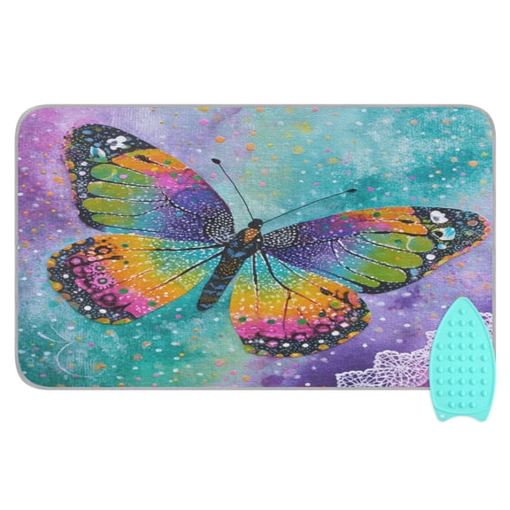 Wobogo Monarch Butterfly Ironing Mat Blanket Quilted Washer Dryer Heat Resistant Pad Foldable for Easy Storage