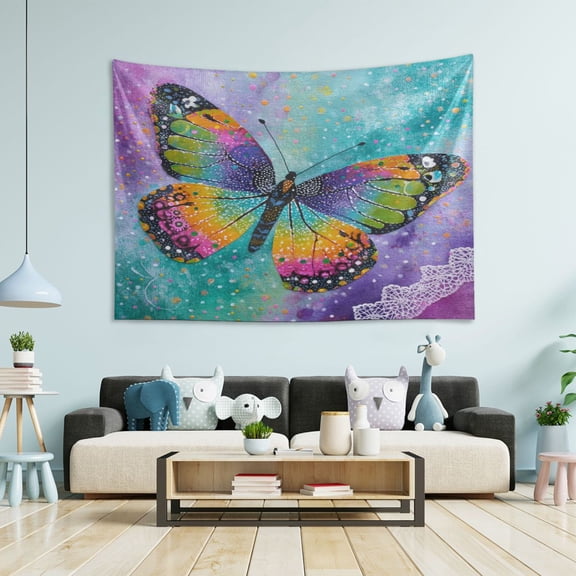 Wobogo Monarch Butterfly Tapestry 60×40in Home Living Room Bedroom Wall Hanging Ornaments