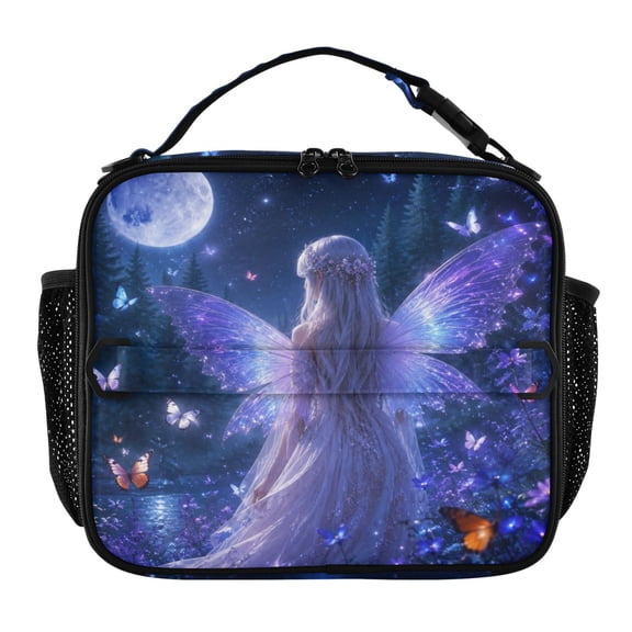 Wobogo Moonlight Fairy Lunch Bag with Insulated Aluminum Lining, Adjustable Shoulder Strap, Leak Resistant Cooler Tote for Work School Travel