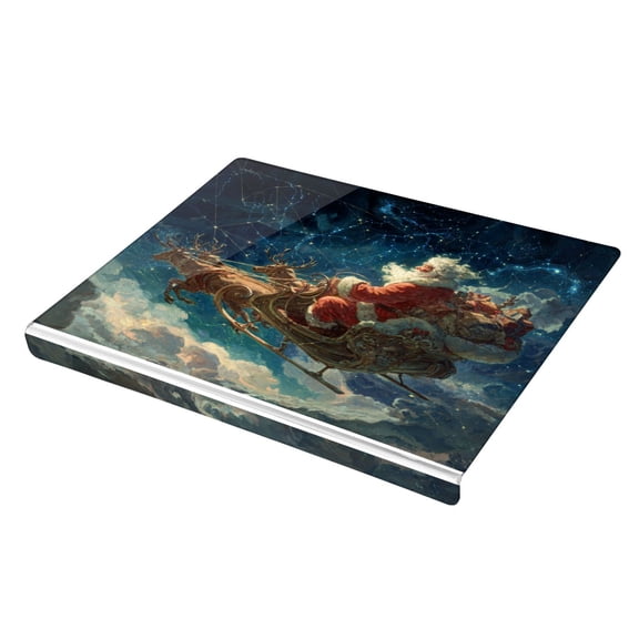 Wobogo Mysterious Santa Claus Acrylic Cutting Board with Counter Lip 16.5"x13.4 Perfect for Bread Meat Veggies & More Great Kitchen Essential Gadgets & Decor