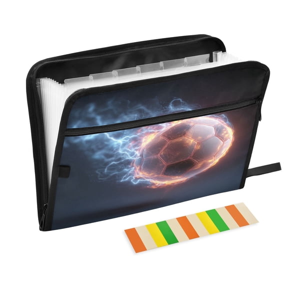 Wobogo Neon Lightning Soccer Expanding File Folder Letter Size Accordion Filing Organizer 13 Pocket Separate Organ Pocket