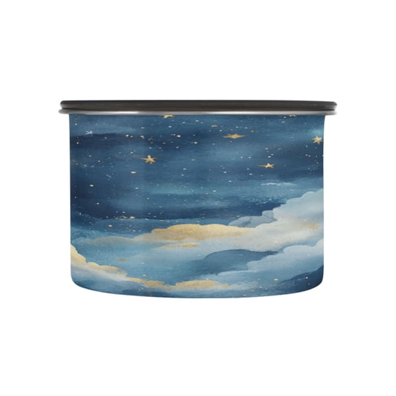 Wobogo Nice Starry Sky Food Storage Jars 304 Food Grade Stainless Steel Canisters With Vacuum Airtight Lids for Coffee Snacks Nuts Cereal 500ML