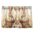 thumbnail image 1 of Wobogo Orange Easter Rabbit Kitchen Curtains 2 Piece Set Farmhouse Country Style Light Filtering Small Window Drapes Suitable for Bathroom Laundry Room and RV 27x36in, 1 of 9
