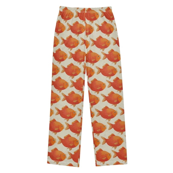 Wobogo Orange Goldfish Long Pajama Pants Bottoms Soft Sleepwear with Pockets
