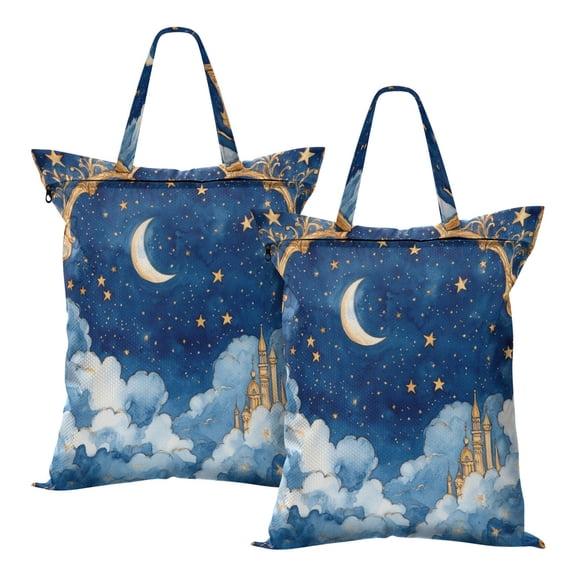 Wobogo Palace Of Fantasy Travel Laundry Bag Dirty Clothes Organizer Top Handle Strap Design Suitable for Beach Camping Dormitory Bathrooms