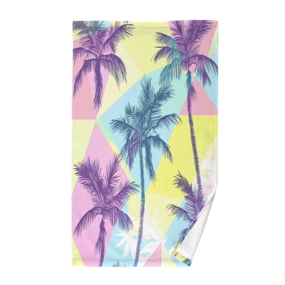 Wobogo Palm Tree Silhouettes Face Towel Soft Breathable Cotton Towel Set for Bathroom Kitchen Hotel Spa Gift Decor