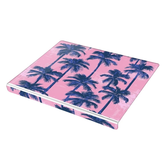 Wobogo Palm Trees Acrylic Cutting Board with Counter Lip 16.5"x13.4 Perfect for Bread Meat Veggies & More Great Kitchen Essential Gadgets & Decor