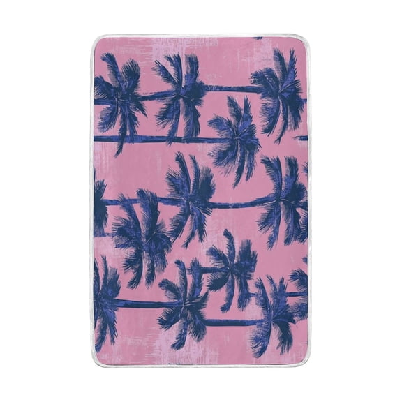 Wobogo Palm Trees Flannel Fleece Bed Blanket as Bedspread Coverlet Sofa Blankets (90x60in) Soft Lightweight Warm and Cozy