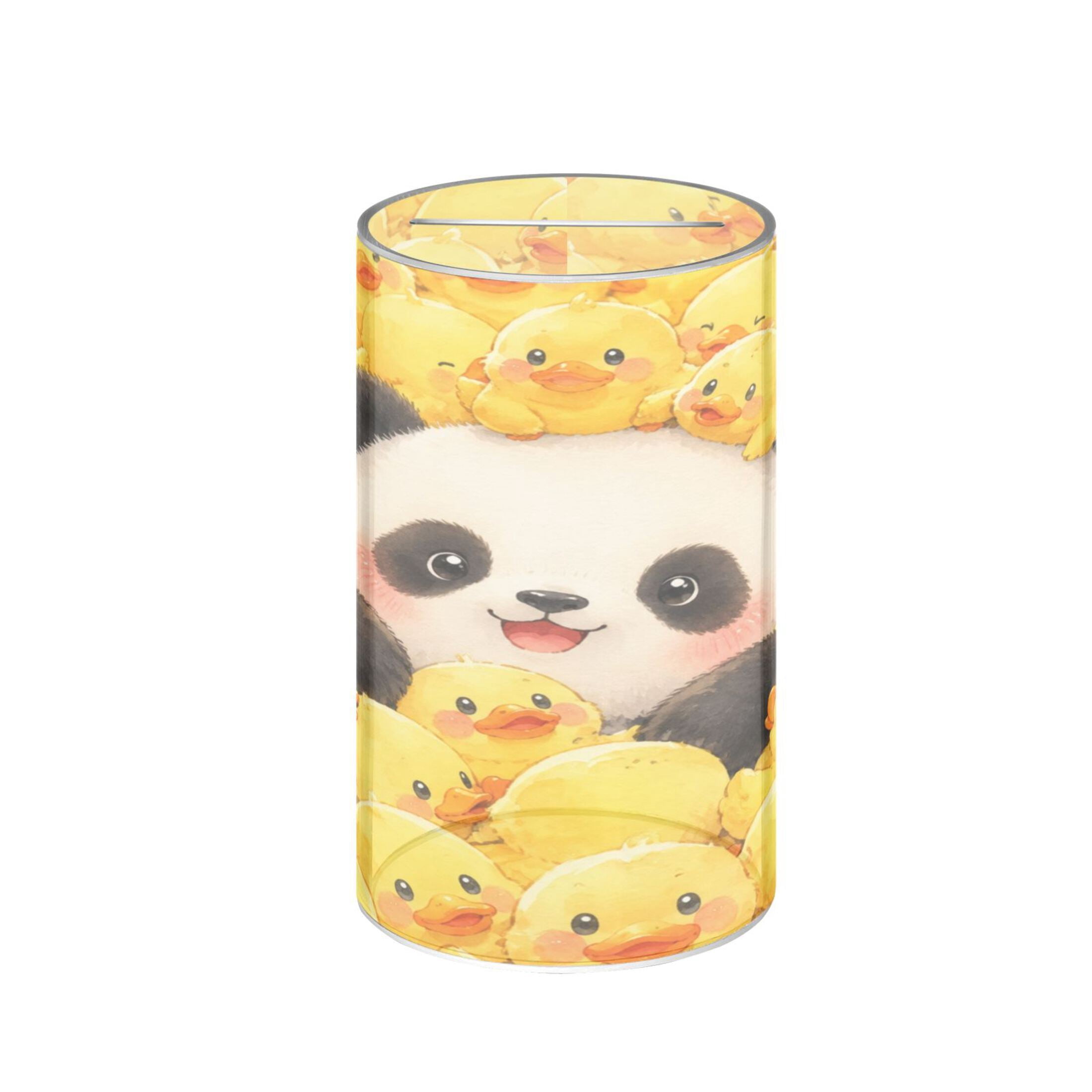 Duck Banck Wobogo Panda Yellow Duck Acrylic Piggy Bank with Translucent Design and ...