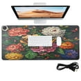 thumbnail image 1 of Wobogo Peony Butterfly Paintings Heated Mouse Pad Extra-Large Desk Mat With 3 Heating Levels and 3-hour Auto Shut-Off Protection Ideal for Computer Keyboards Home Office Hand-warming Essential 31.5in, 1 of 9