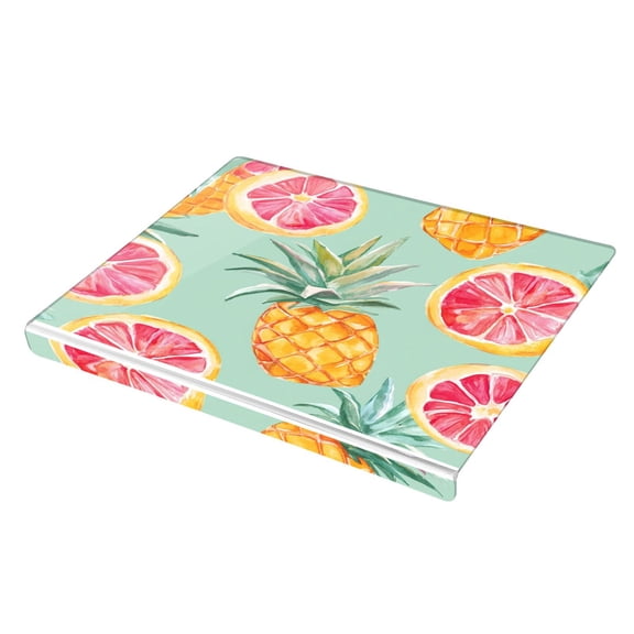 Wobogo Pineapple Blood Orange Acrylic Cutting Board with Counter Lip 16.5"x13.4 Perfect for Bread Meat Veggies & More Great Kitchen Essential Gadgets & Decor