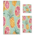 thumbnail image 1 of Wobogo Pineapple Blood Orange Ultra Soft 3 Pack Cotton Towel Set Includes 1 Bath Towel 1 Face Towel and 1 Washcloth for Everyday Use Lightweight and Compact, 1 of 8