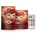 thumbnail image 1 of Wobogo Pink Basket Cat Combo Flameless Flickering Candle Light with Remote Control and Timer for Romantic Atmosphere, 1 of 7