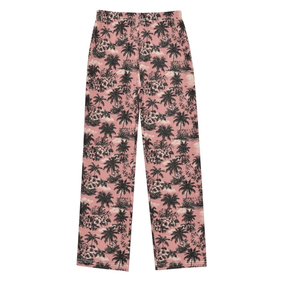 Wobogo Pink Beach Long Pajama Pants Bottoms Soft Sleepwear with Pockets