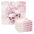 thumbnail image 1 of Wobogo Pink Skulls Kitchen Towels 6pcs Ultra Soft Highly Absorbent Quick Drying Dish Cloths 11×11inch, 1 of 9
