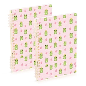 Wobogo Polka Dot Frog Notebook College Horizontal Grid Paper Ink Spill Resistant Water Resistant Cover 8.3x5.7x0.4in