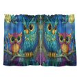 thumbnail image 1 of Wobogo Pretty Owl Kitchen Curtains 2 Piece Set Farmhouse Country Style Light Filtering Small Window Drapes Suitable for Bathroom Laundry Room and RV 27x36in, 1 of 9