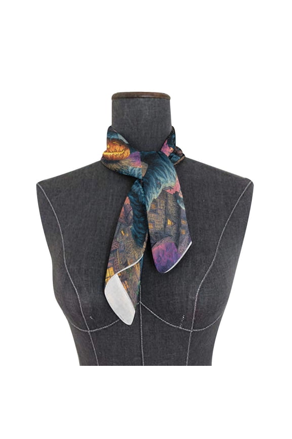 Wobogo Pumpkin Man Square Scarf 23.62 x 23.62 In Lightweight Polyester Silk-Feel Neck Scarf for Women Fashion Head Scarf Hair Wrap Bandana