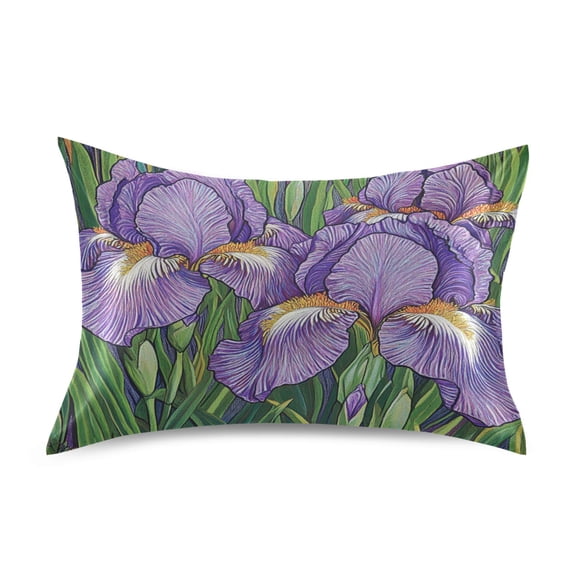 Wobogo Purple Iris Satin Pillowcase Soft Smooth Envelope Design Comfortable Bedding Essentials 20×26in