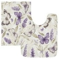 thumbnail image 1 of Wobogo Purple Lavender and Butterfly U-Shaped Toilet Bath Mat Set Super Soft Absorbent Quick Dry Memory Foam Non Slip Bathroom Rugs for Tub Shower and Single Sink, 1 of 9