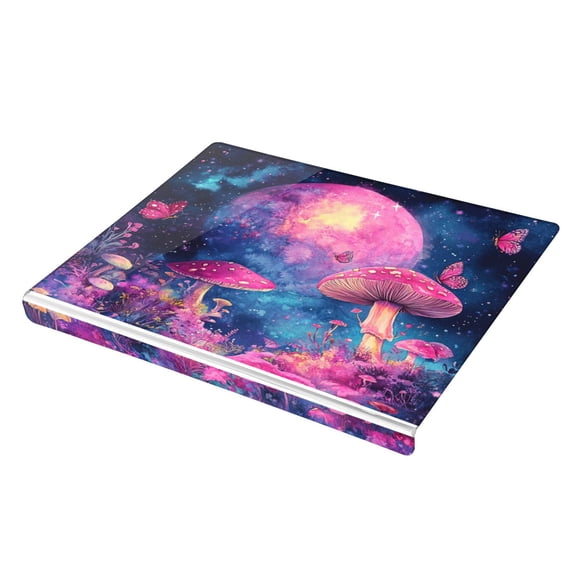 Wobogo Purple Mushroom Acrylic Cutting Board with Counter Lip 16.5"x13.4 Perfect for Bread Meat Veggies & More Great Kitchen Essential Gadgets & Decor