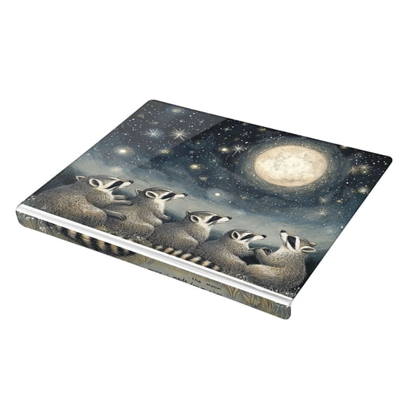 Wobogo Raccoon Watching The Moon Acrylic Cutting Board with Counter Lip 16.5"x13.4 Perfect for Bread Meat Veggies & More Great Kitchen Essential Gadgets & Decor