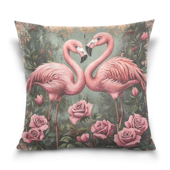 Wobogo Ragged Pink Flamingo Pillowcase Special Crystal Velvet Breathable and Comfortable Bedside Decorations Pillow 1616in