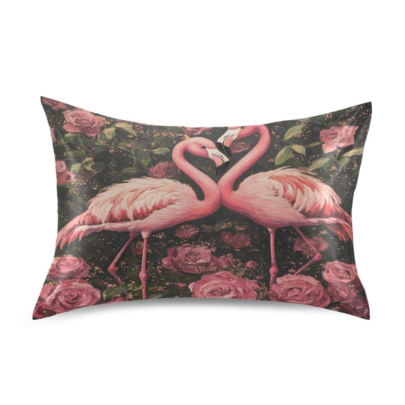 Wobogo Ragged Pink Flamingos Satin Pillowcase Soft Smooth Envelope Design Comfortable Bedding Essentials 20×26in