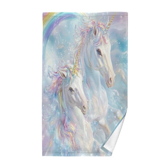 Wobogo Rainbow Unicorns Face Towel Soft Breathable Cotton Towel Set for Bathroom Kitchen Hotel Spa Gift Decor